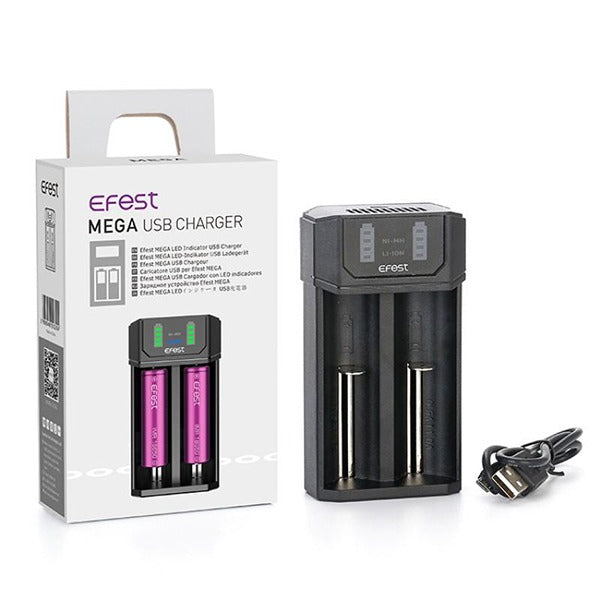 efest vape battery chargers Efest Mega USB Battery Charger (2-Bay)– The V Spot Thousand Oaks