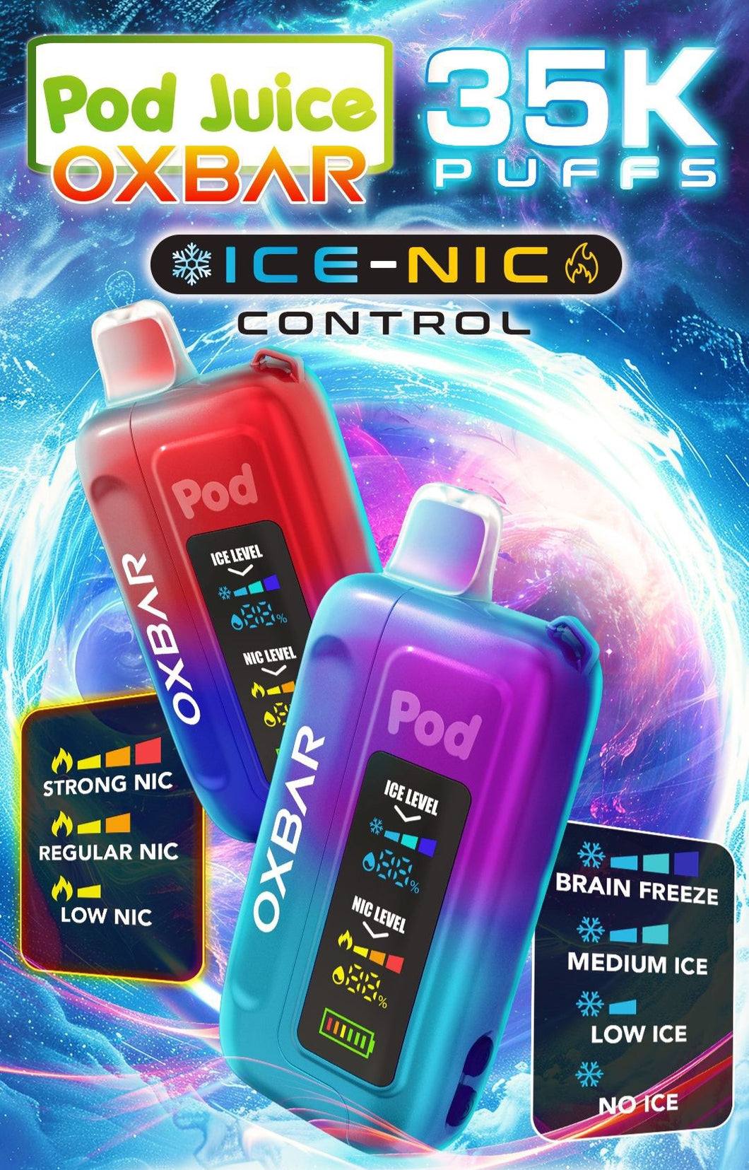 Pod Juice X  OXBAR ICE-NIC  35K Disposable - The V Spot Thousand Oaks